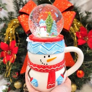 ✨NEW Snowman Mug with Snow Globe Top✨☃️Transpac Everyday is a Holiday